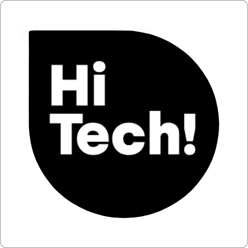 the black and white logo of HiTech!