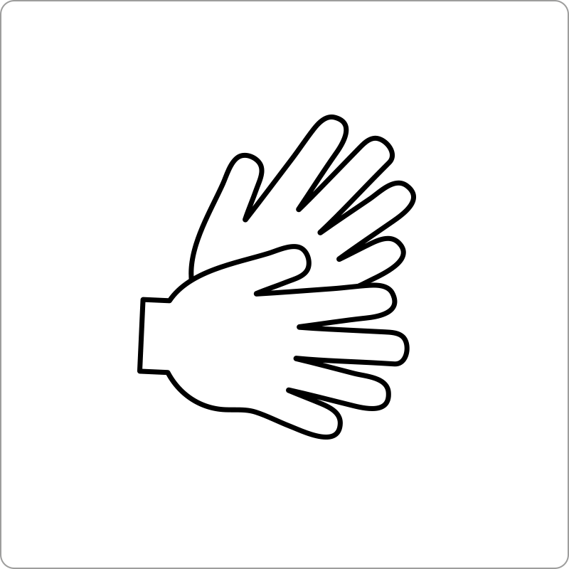 Screenshot of two hands, the Symbol of sign language