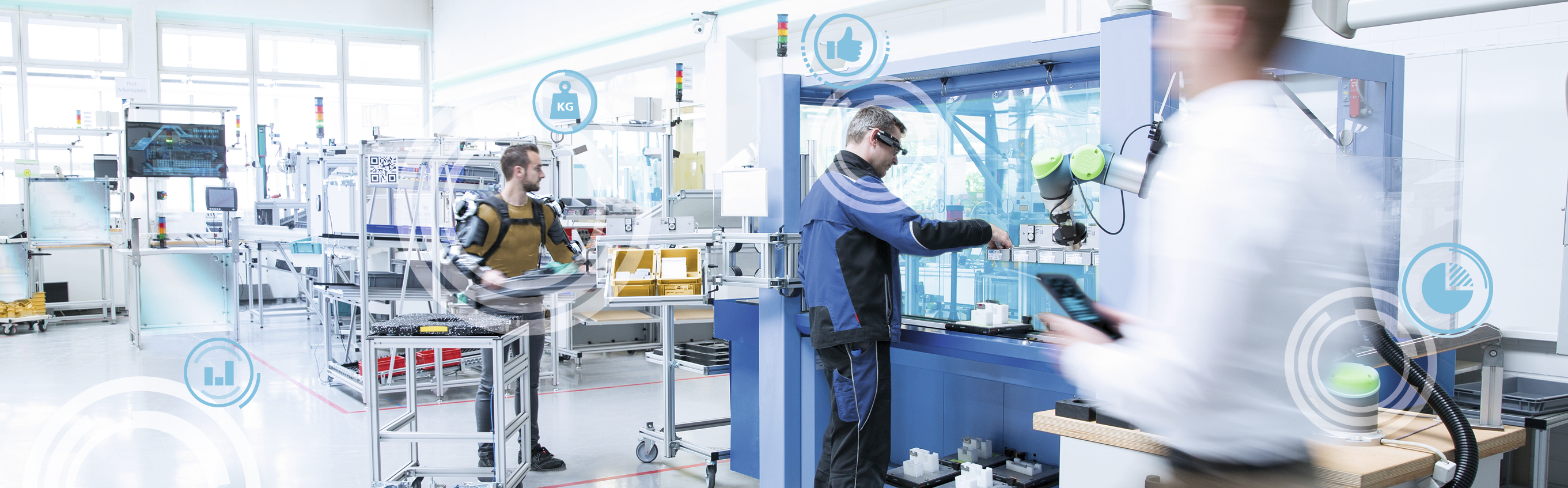 Two people working in a technical lab