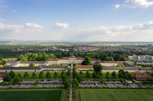 Aerial shot of Schloss Hohenheim 